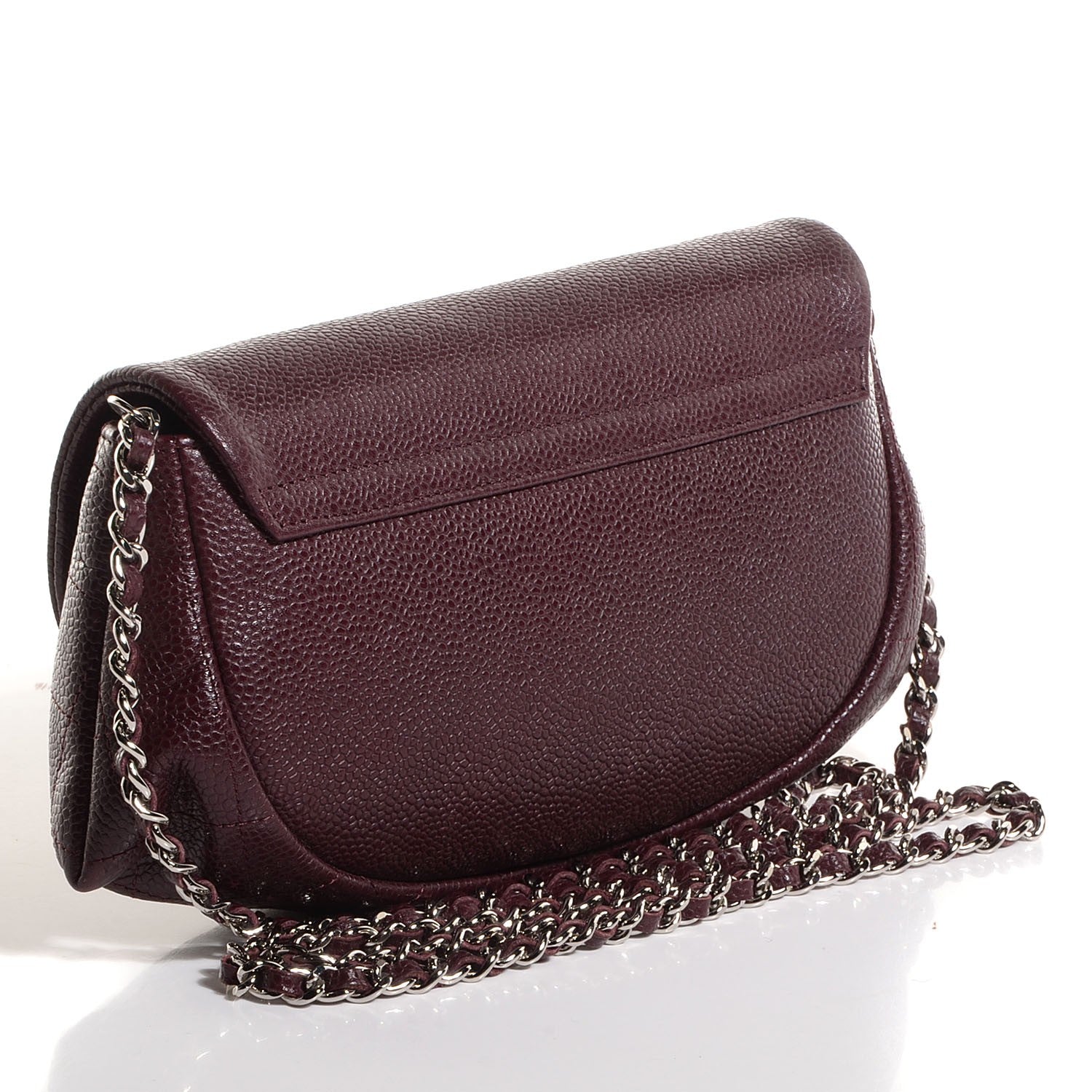 Chanel Caviar Half Moon Wallet On Chain WOC Bordeaux 3 of 7