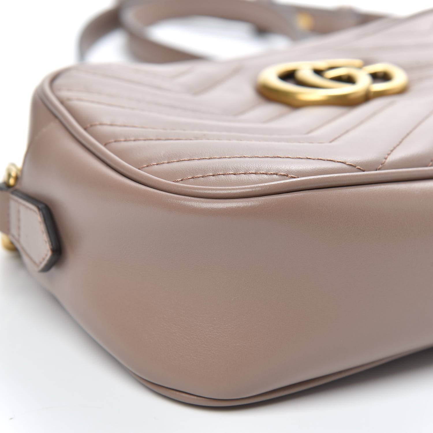 Gucci Calfskin Matelasse Small GG Marmont Chain Shoulder Bag Porcelain Rose 9 of 12