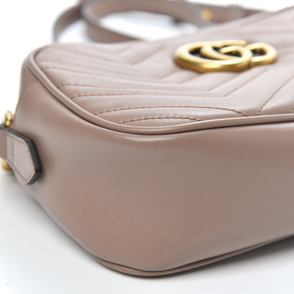 Gucci Calfskin Matelasse Small GG Marmont Chain Shoulder Bag Porcelain Rose 9 of 12