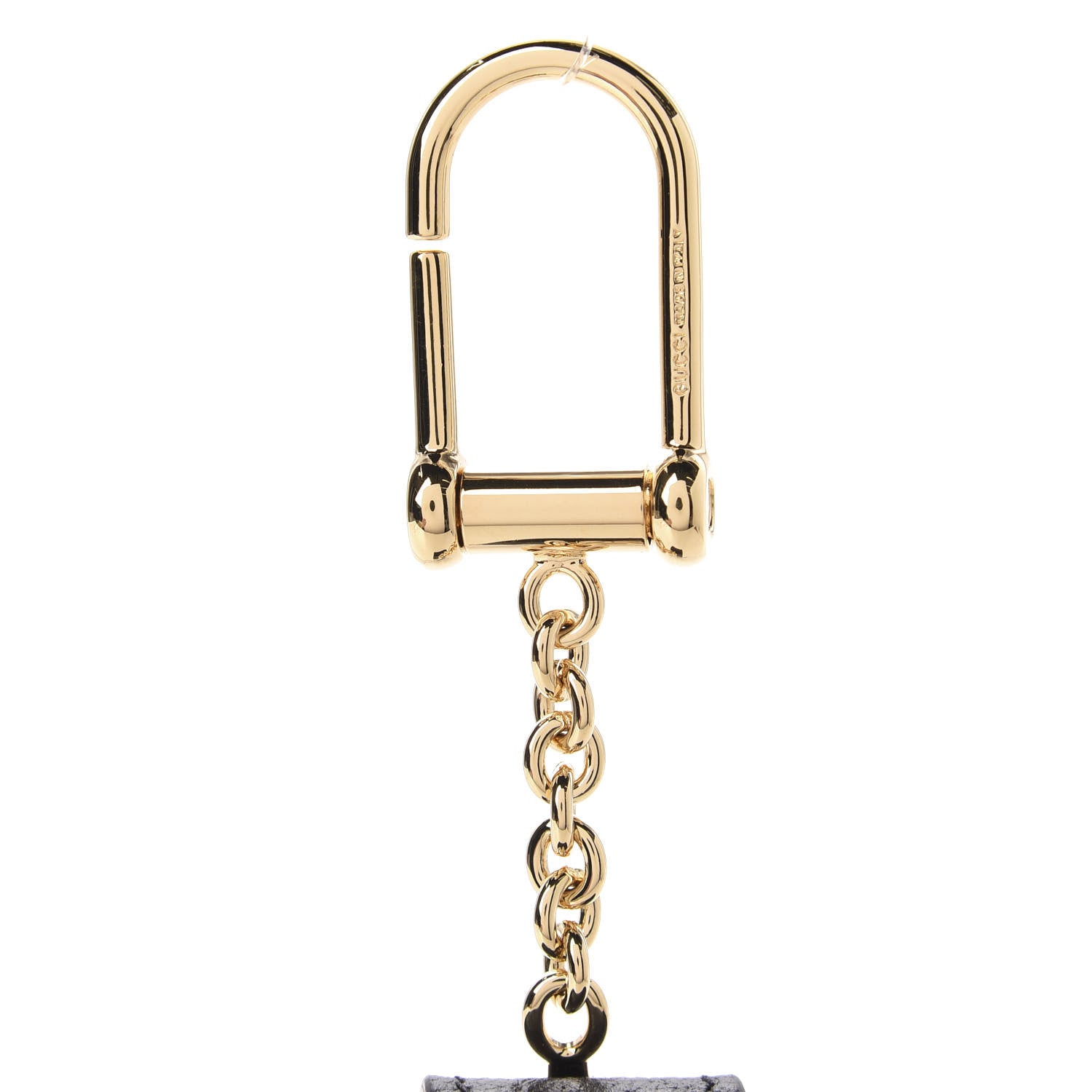 Gucci Textured Calfskin Enamel Single Porte Rouges Keychain Black 5 of 7