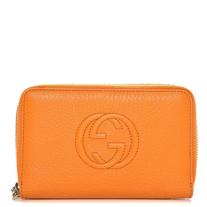 Gucci Pebbled Calfskin Medium Soho Zip Around Wallet Curcuma 1 of 8
