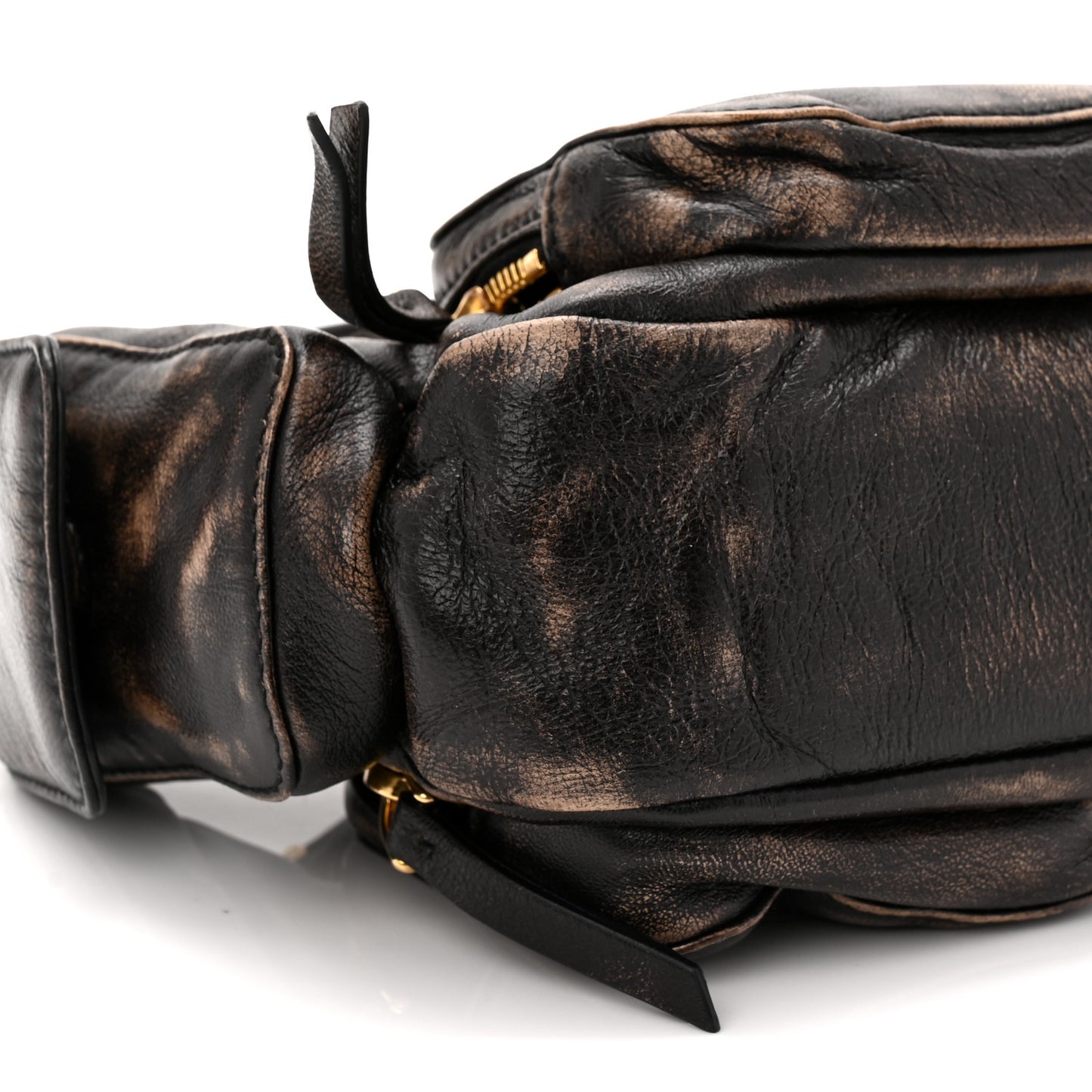 Distressed Nappa Pocket Bag Sand Coffee