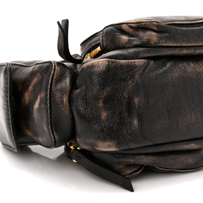 Miu Miu Distressed Nappa Pocket Bag Sand Coffee 8 of 9