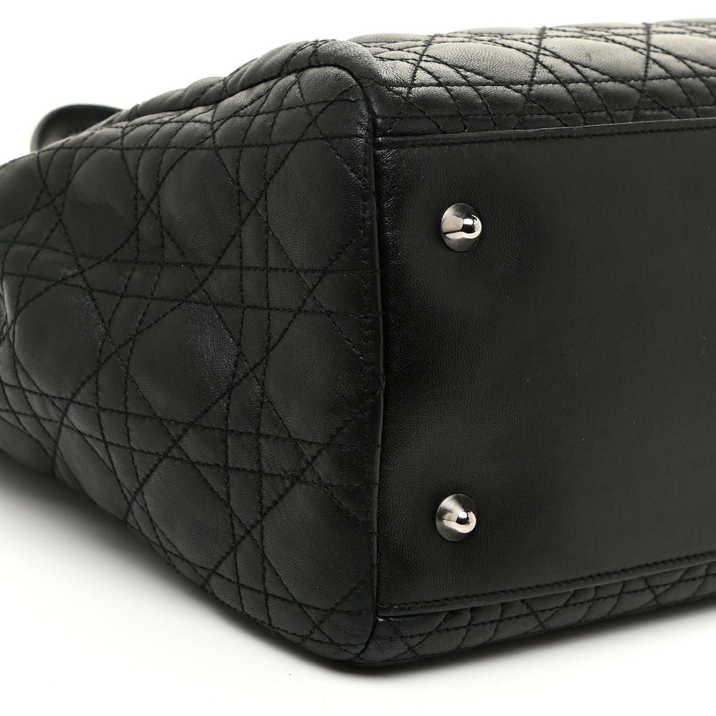 Lambskin Cannage Large Dior Soft Shopping Tote Black