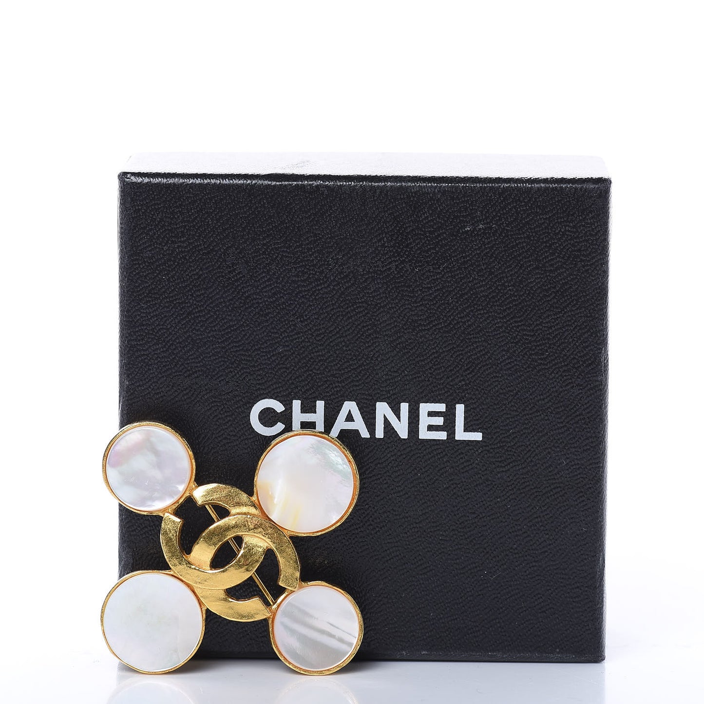 Mother of Pearl CC Brooch Gold