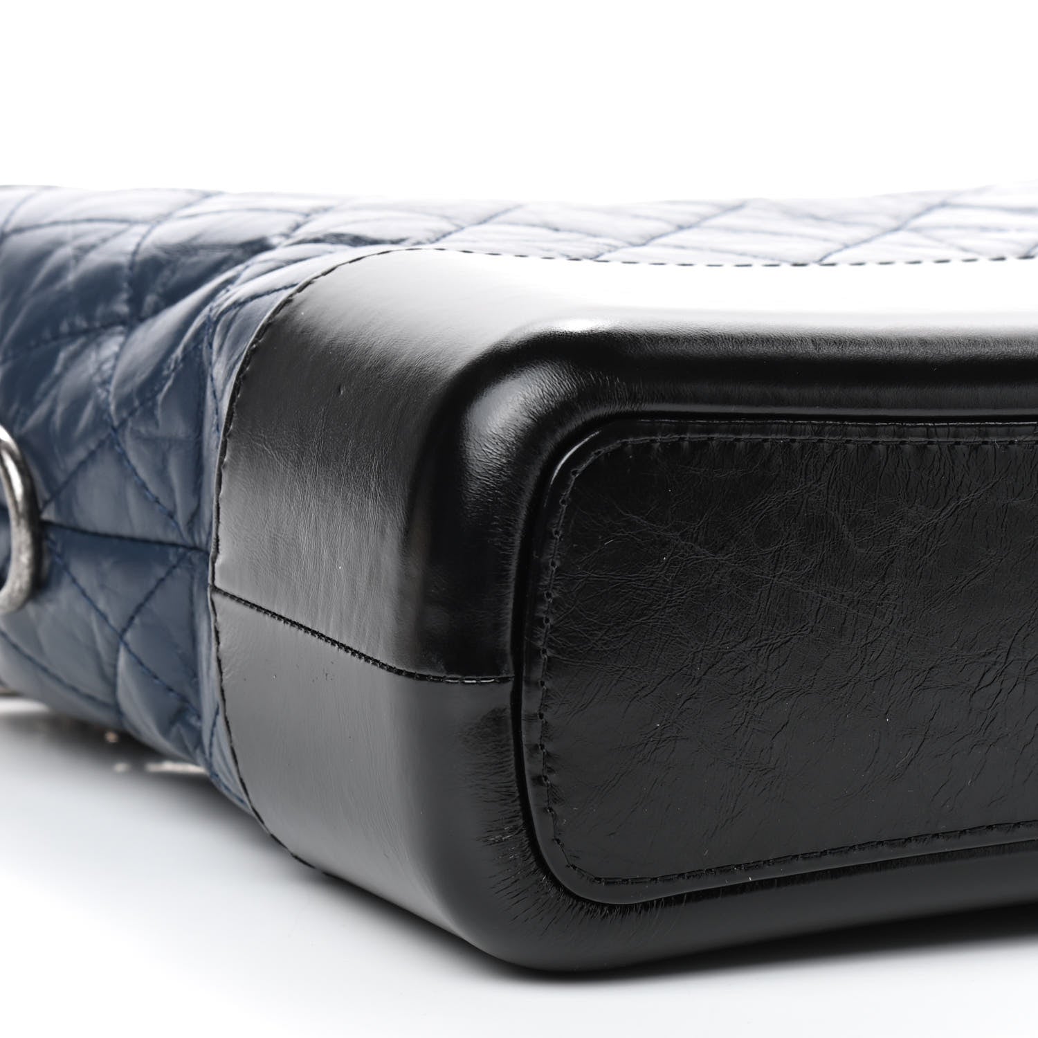 Chanel Aged Calfskin Quilted Medium Gabrielle Hobo Navy Black 6 of 9
