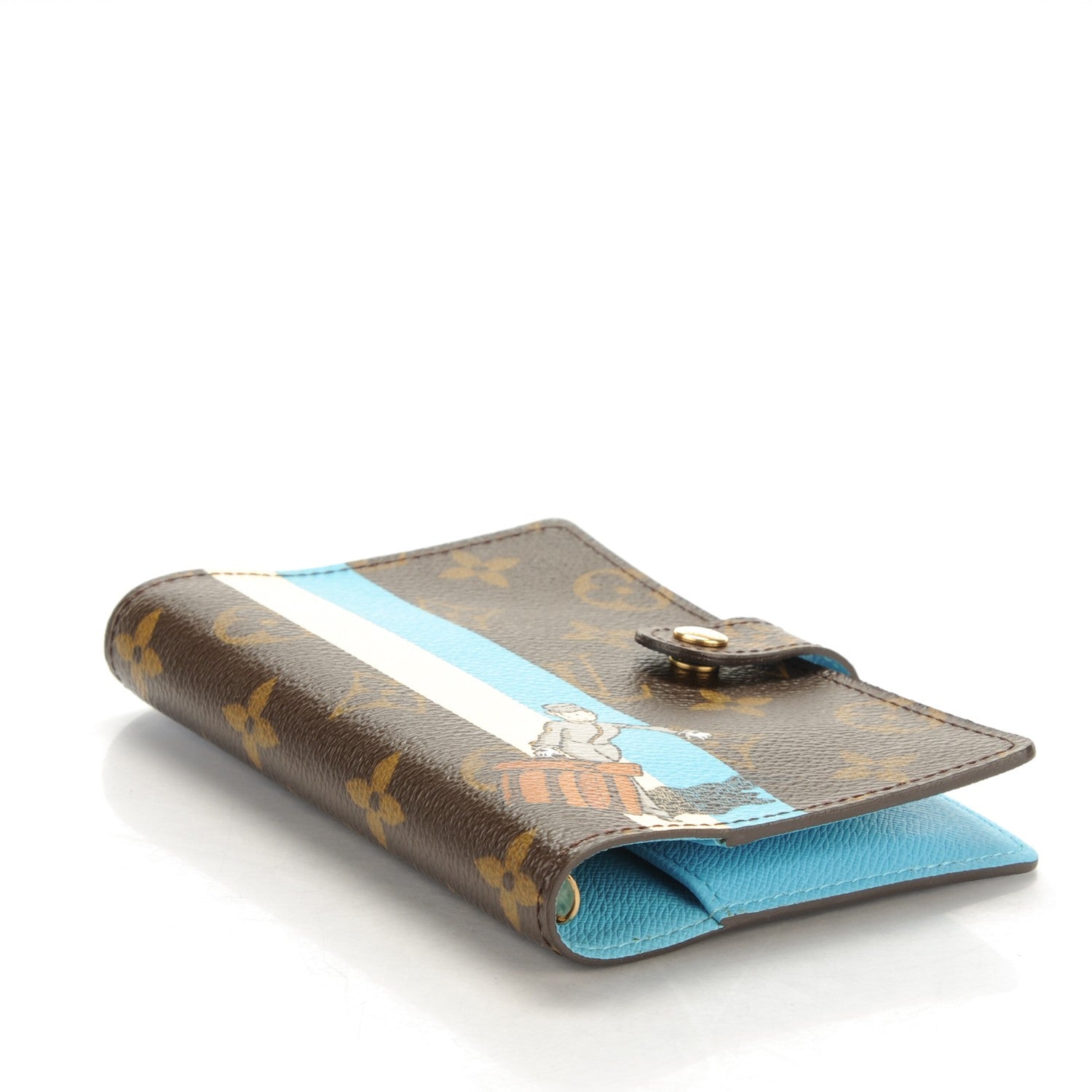 Louis Vuitton Monogram Groom Small Ring Agenda Cover Blue 4 of 7