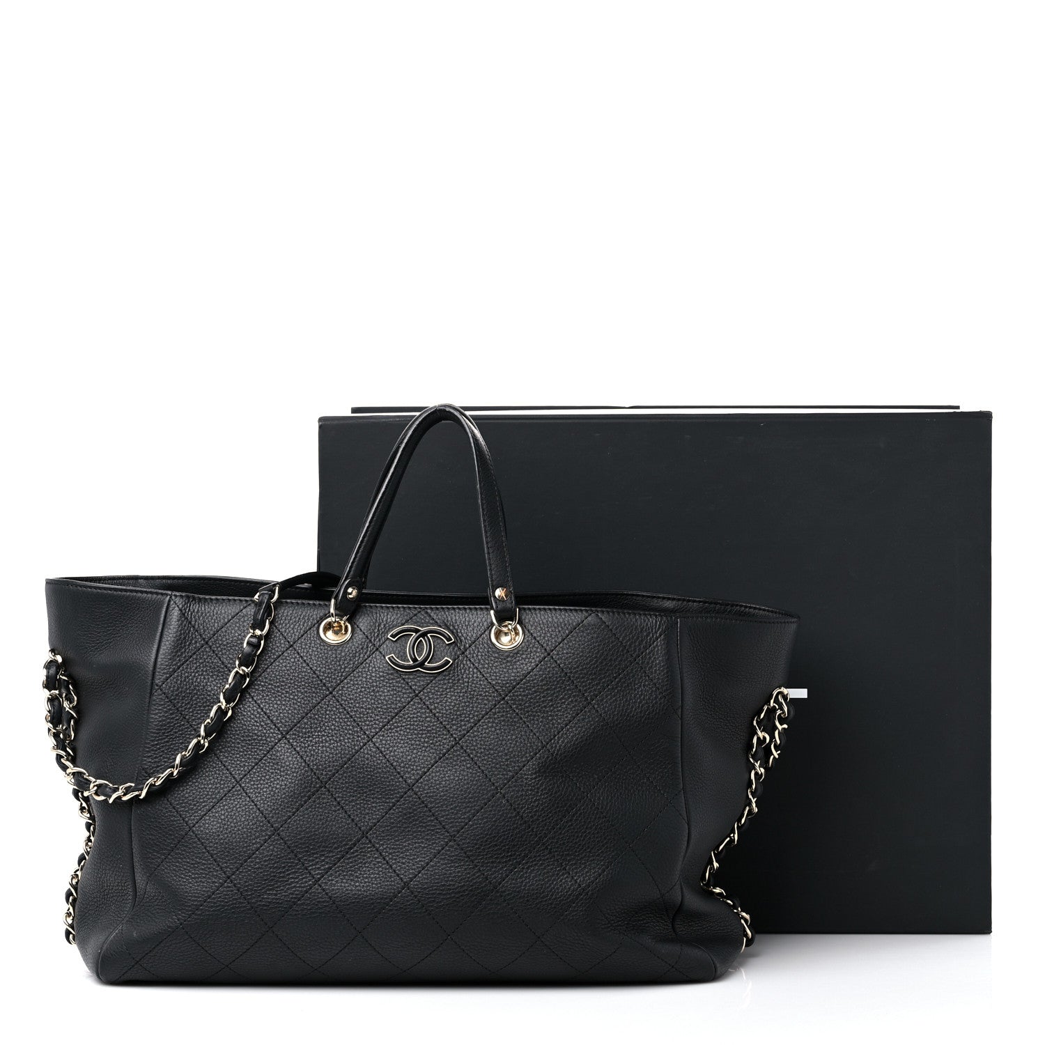 Chanel Bullskin Stitched Large Shopping Bag Black 18 of 18