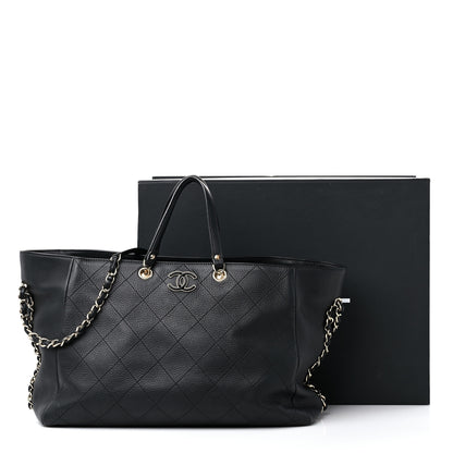 Chanel Bullskin Stitched Large Shopping Bag Black 18 of 18