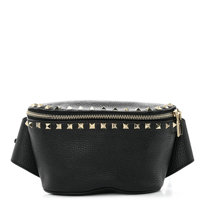 Valentino Garavani Grainy Calfskin Rockstud Belt Bag Black 1 of 11