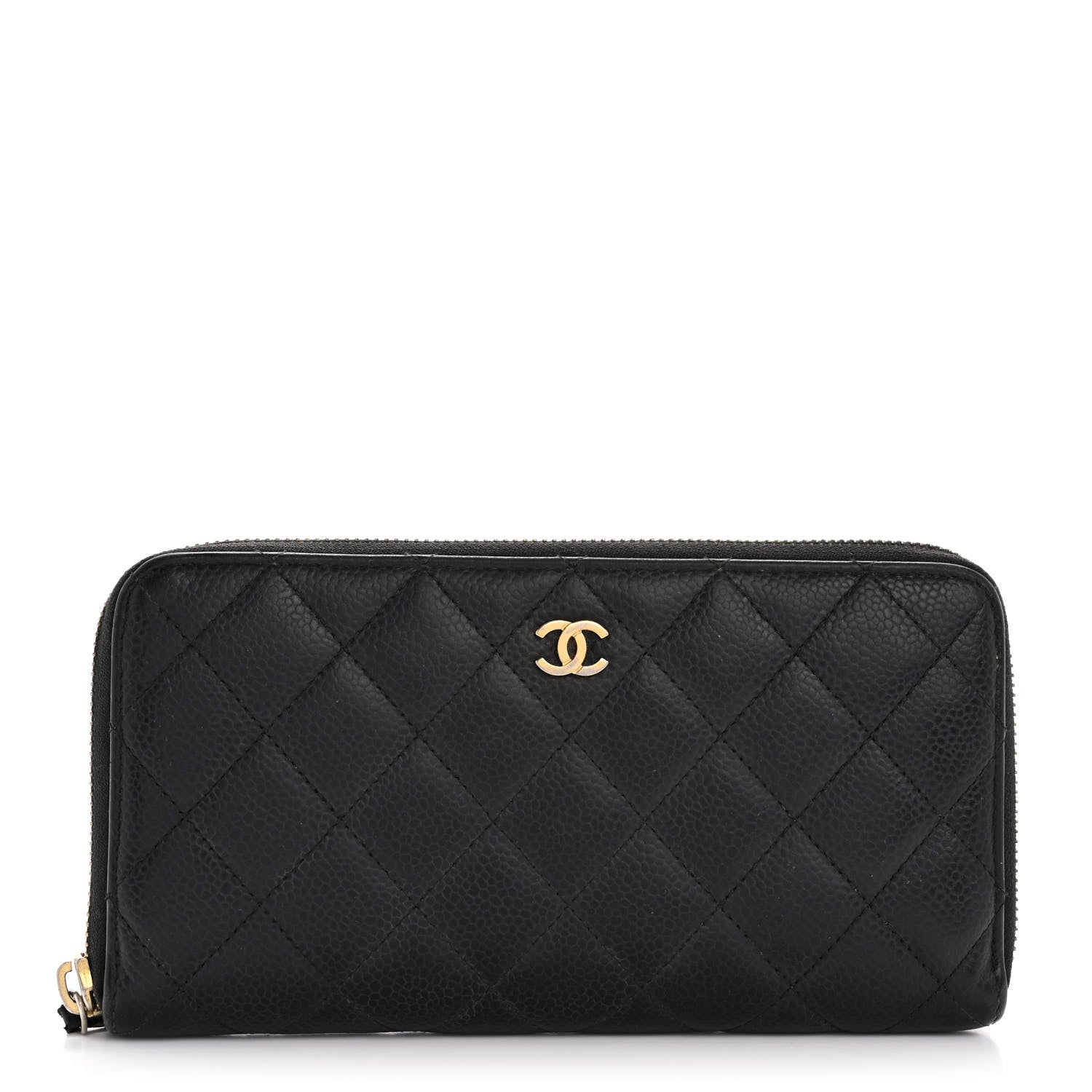Chanel Caviar Quilted Large Gusset Zip Around Wallet Black 1 of 15