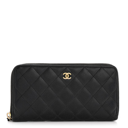 Chanel Caviar Quilted Large Gusset Zip Around Wallet Black 1 of 15