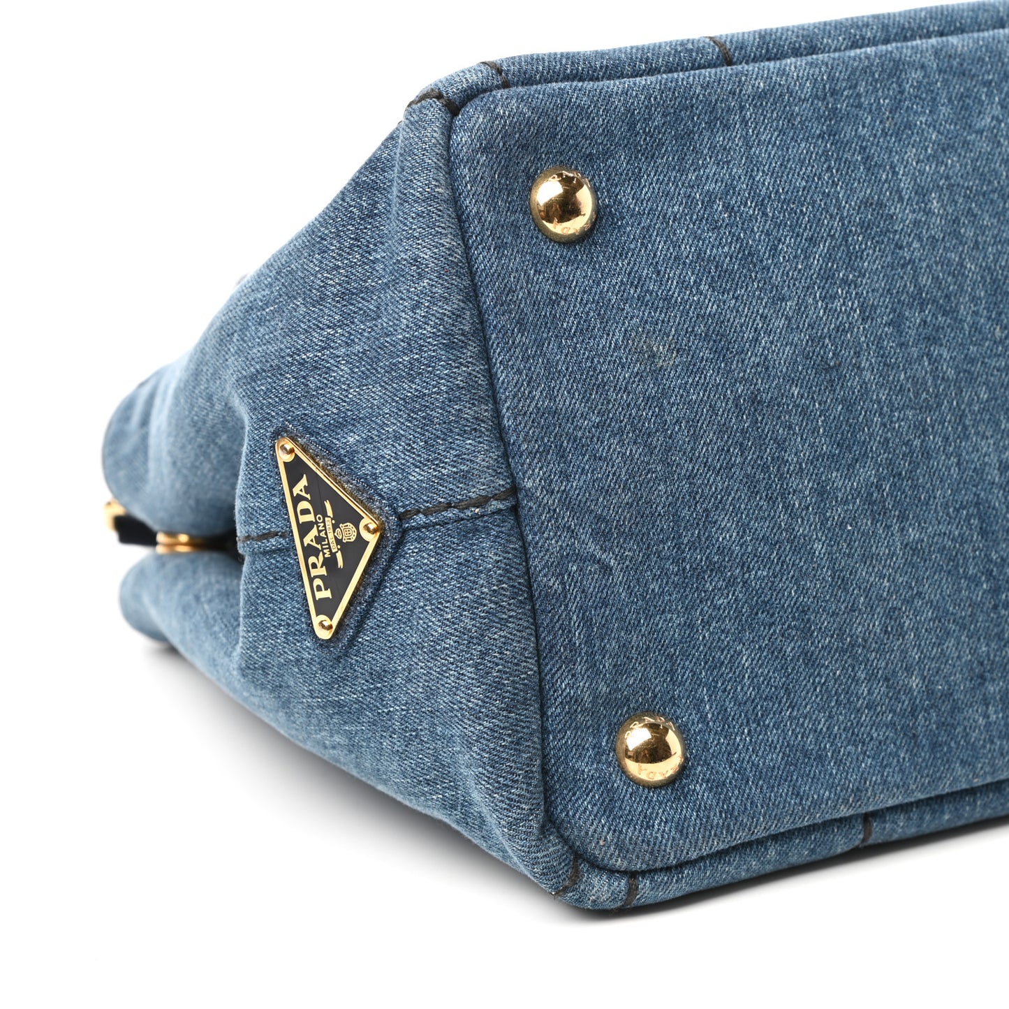 Denim Small Logo Tote Bleu