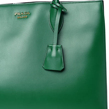 Prada City Calfskin Medium Colorblock Bibliothèque Tote Green Pink 7 of 9