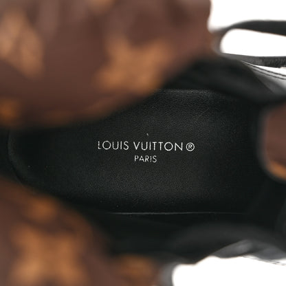 Louis Vuitton Calfskin Monogram Nylon LV Beaubourg Ankle Boots 37.5 Black 6 of 8