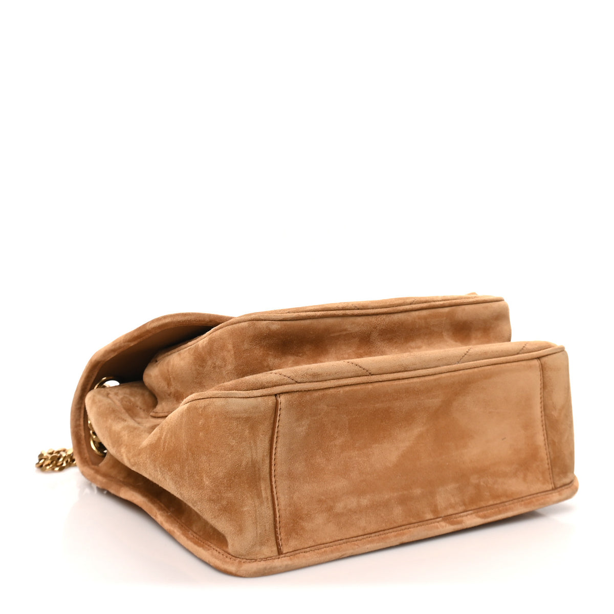 Suede Monogram Medium Niki Chain Satchel Cinnamon