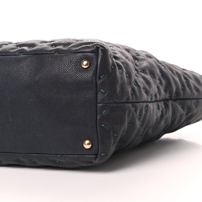 Chanel Caviar Stitched Tote Blue 10 of 14