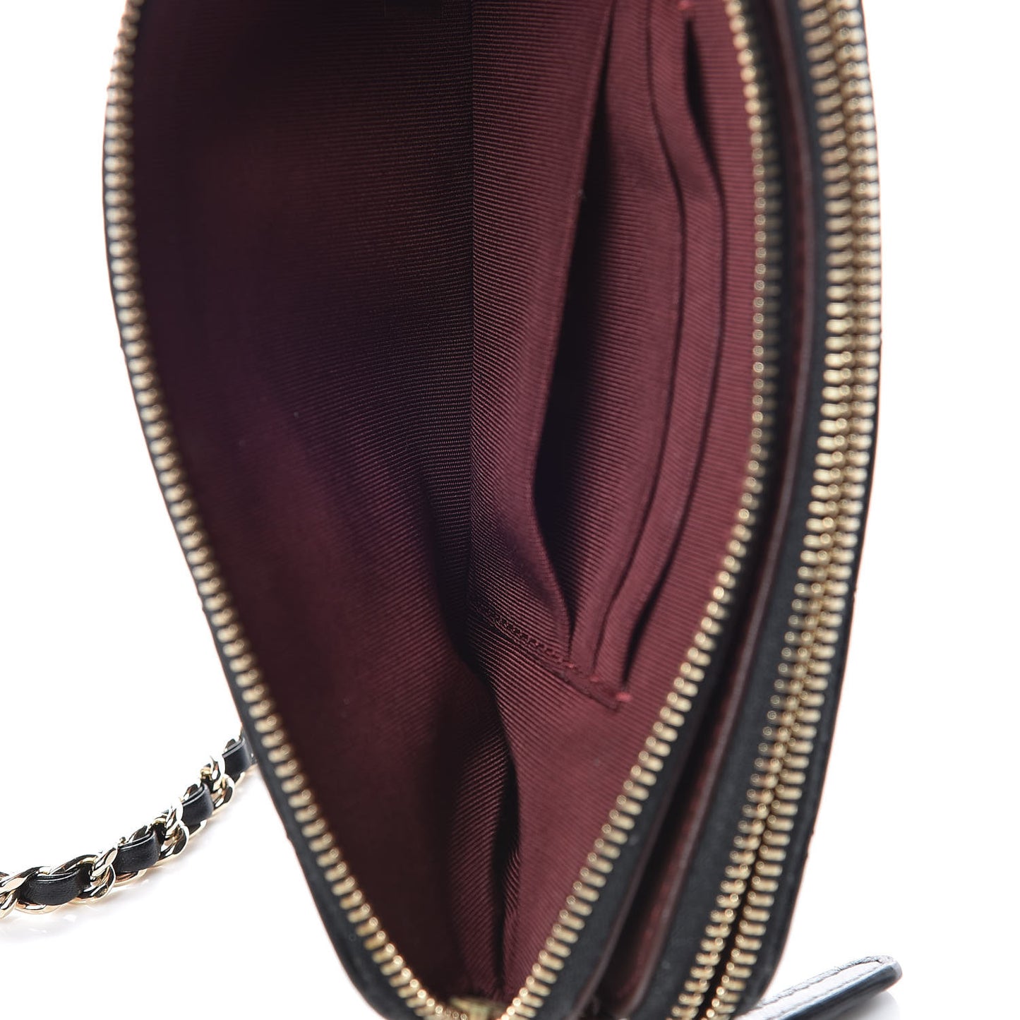 Lambskin Quilted Small Clutch With Chain Black