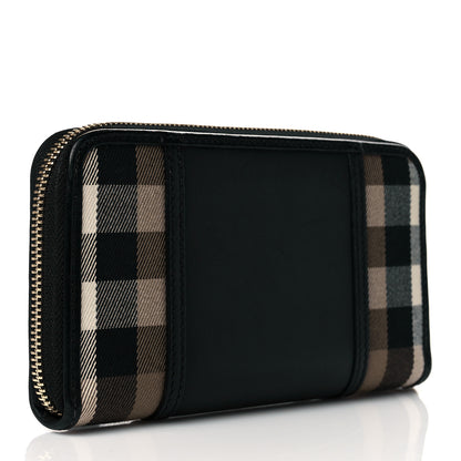 Burberry House Check Large Sartorial Ziggy Zip Around Wallet Black 3 of 7