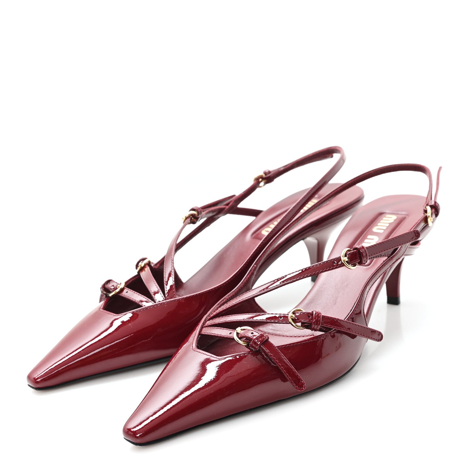 Miu Miu Vernice Buckle 55mm Slingback Pumps 39 Porpora 5 of 9