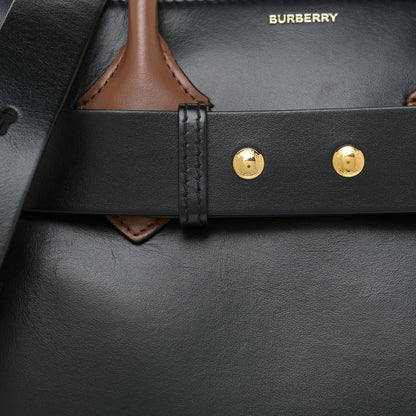 Burberry Soft Grain Calfskin Small Belt Bag Black Tan 7 of 22