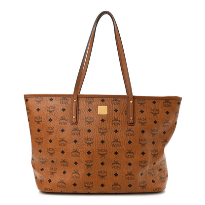 MCM Visetos Medium Liz Reversible Shopper Tote Cognac 1 of 10