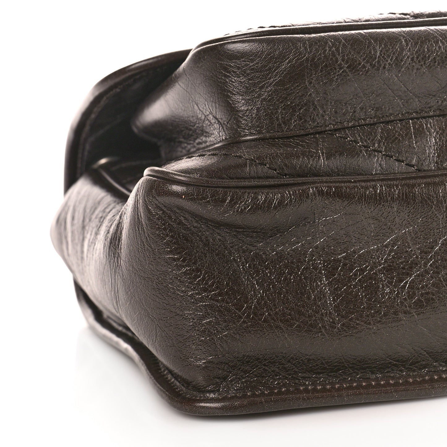 Crinkled Calfskin Matelasse Monogram Medium Niki Chain Satchel Chocolate