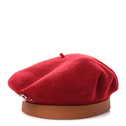 Hermes Merino Wool Bonnie Sailor Beret 59 Rouge Rubis 1 of 9