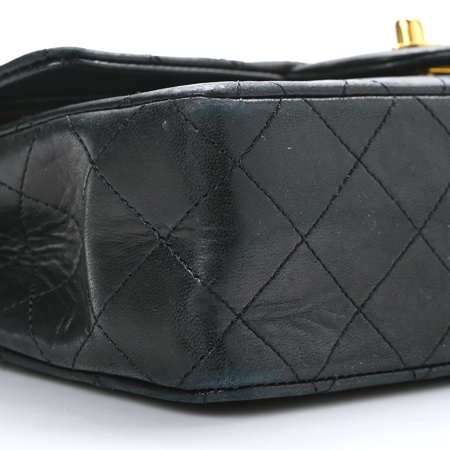 Lambskin Quilted Small Double Flap Black