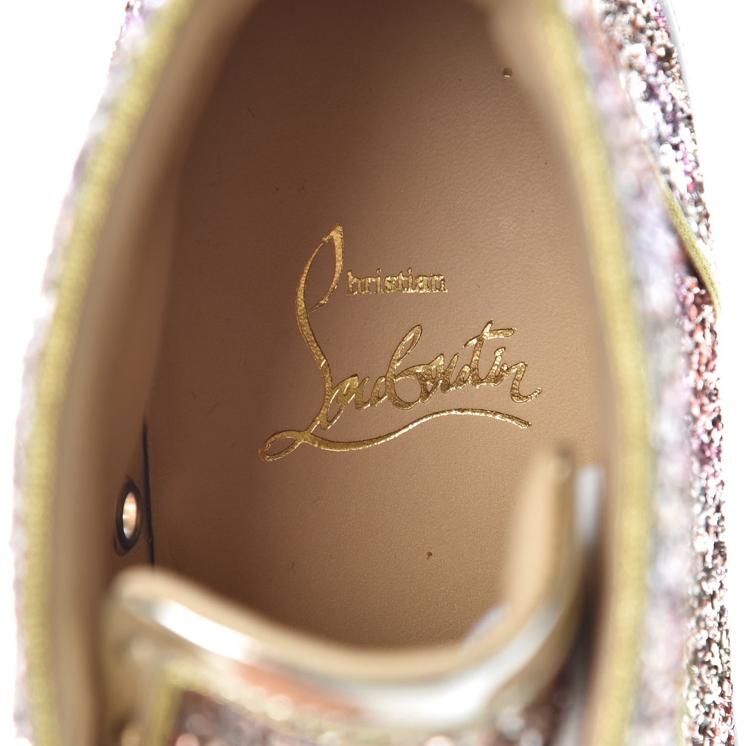 Christian Louboutin Bip Bip Glitter Womens Disco Ball Flat Sneakers 35.5 Rosette 8 of 9