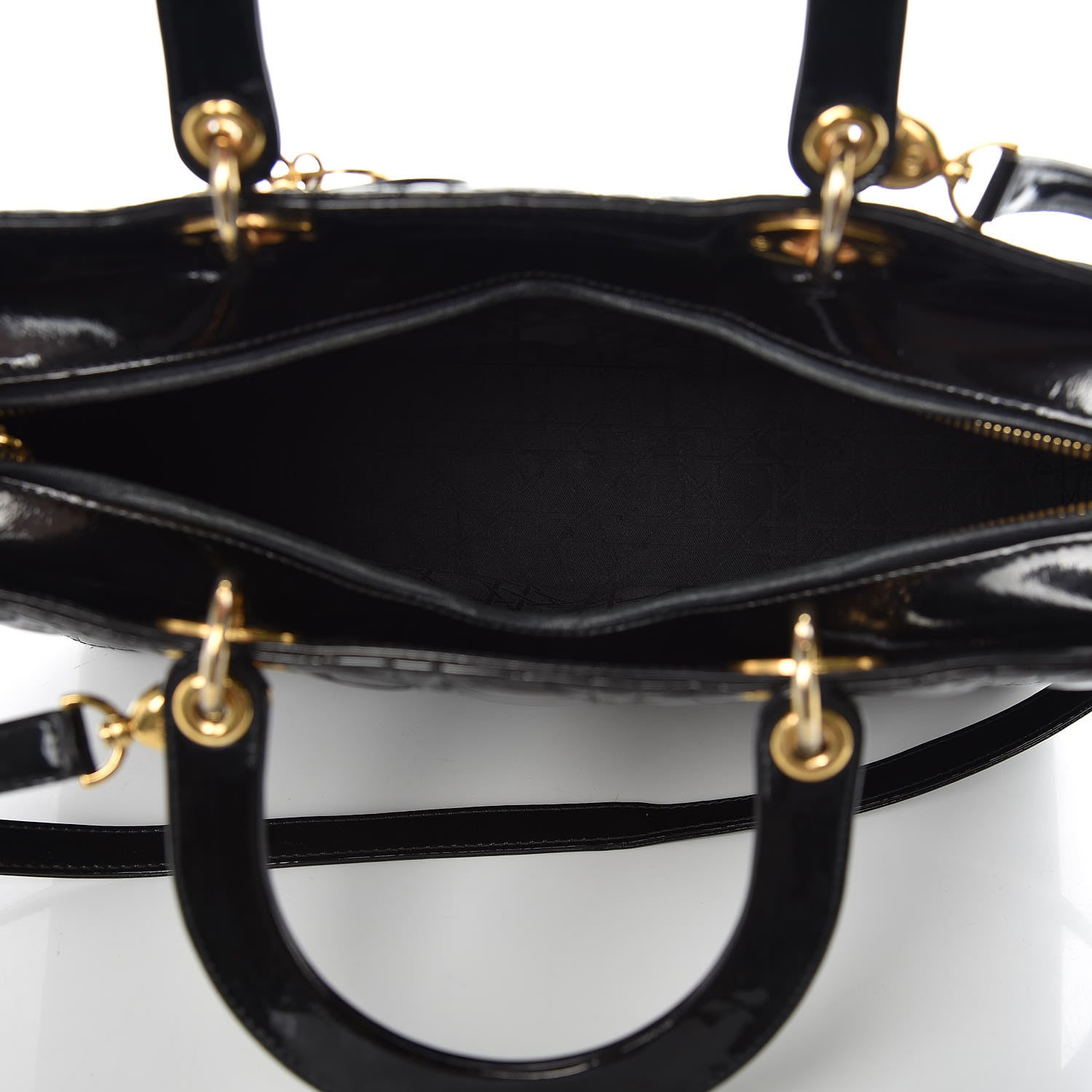 Christian Dior Patent Cannage Large Lady Dior Black 5 of 11