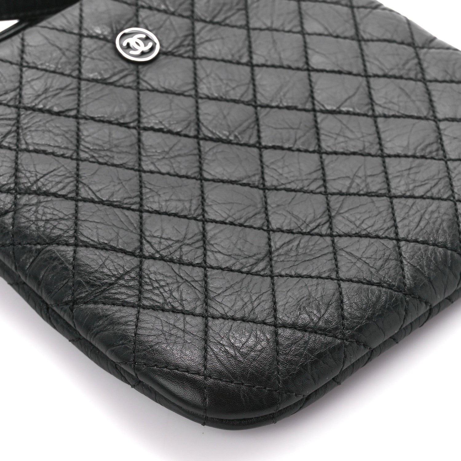 Chanel Aged Calfskin Quilted Crossbody Bag Black 12 of 13