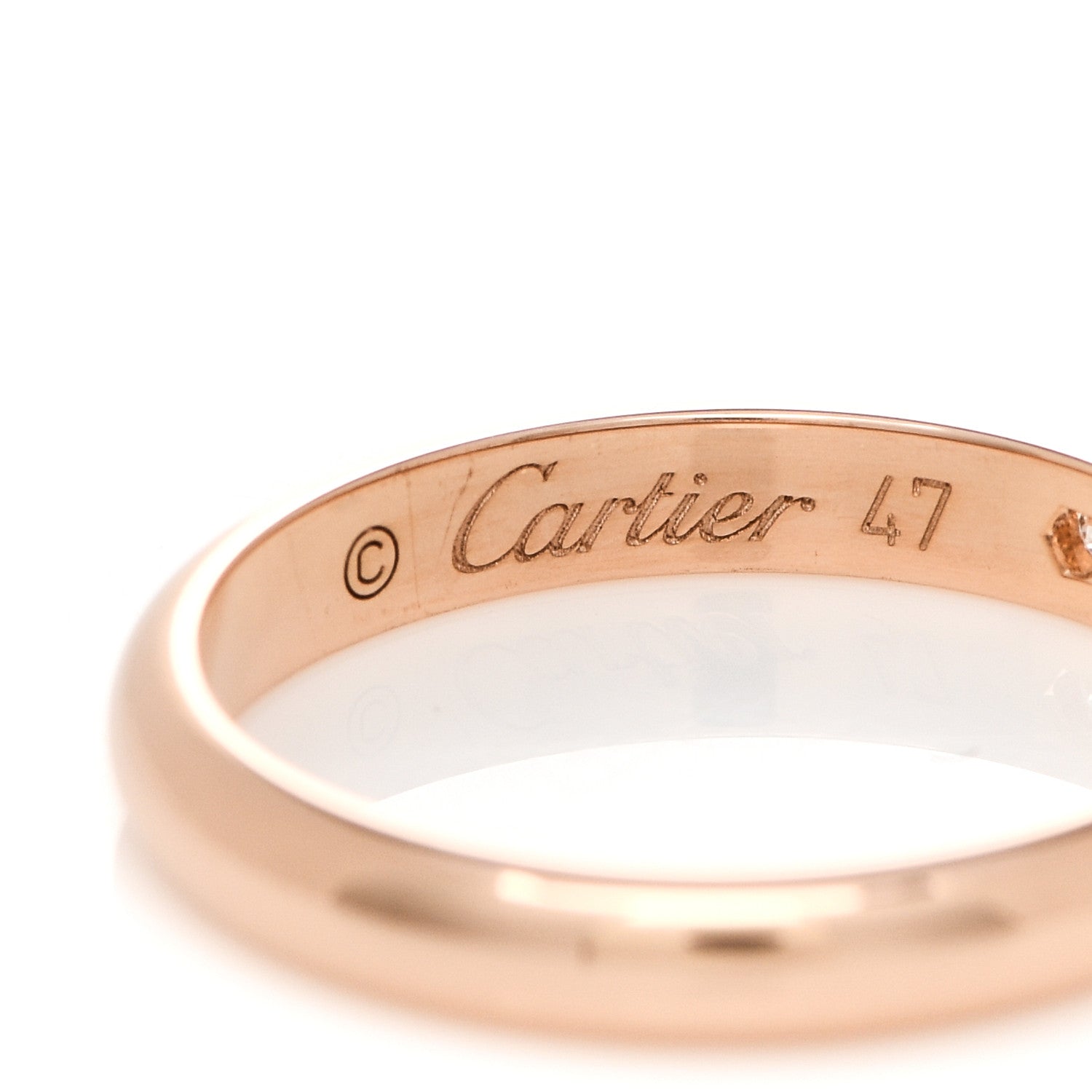 Cartier 18K Pink Gold Diamond 2.6mm 1895 Wedding Band Ring 47 4 4 of 5