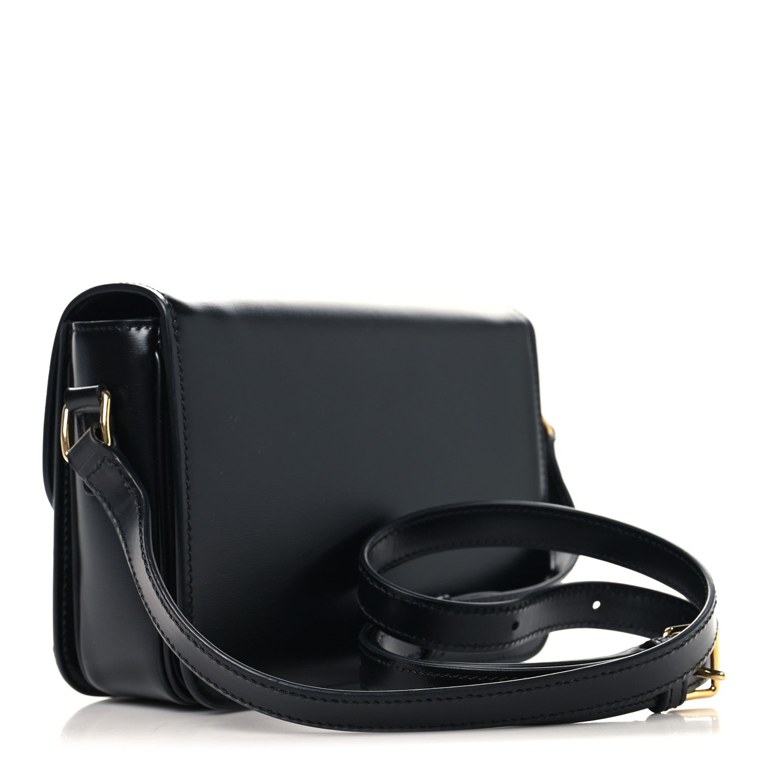 Celine Shiny Calfskin Teen Triomphe Black 3 of 9