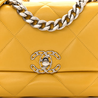 Chanel Lambskin Quilted Medium Chanel 19 Flap Yellow 8 of 11