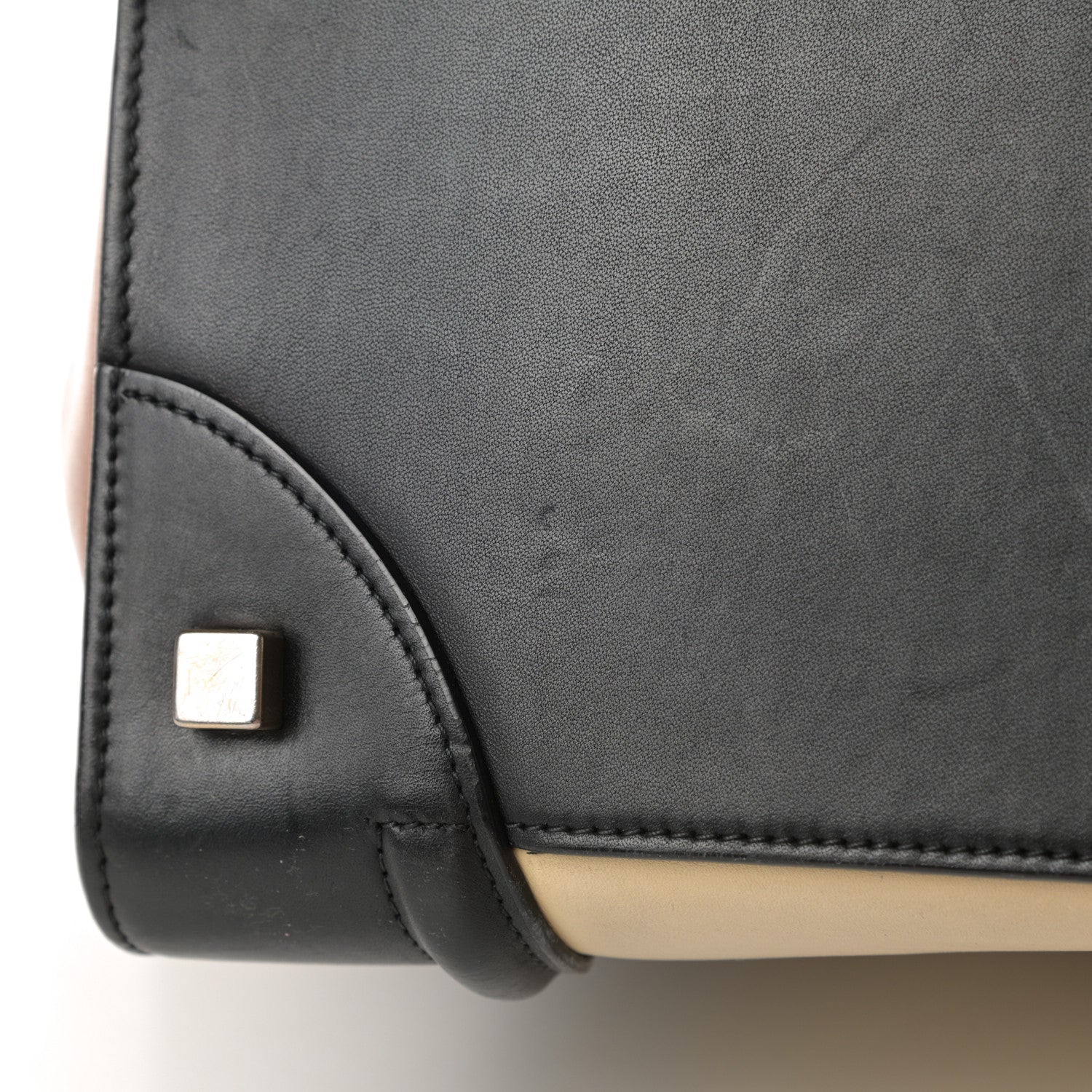 Celine Satin Calfskin Suede Mini Tri-Color Luggage Seashell 12 of 19
