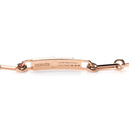 Hermes 18K Rose Gold Diamond Pave Kelly Chaine Choker Necklace 4 of 9