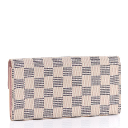 Louis Vuitton Damier Azur Emilie Wallet Rose Ballerine 3 of 7