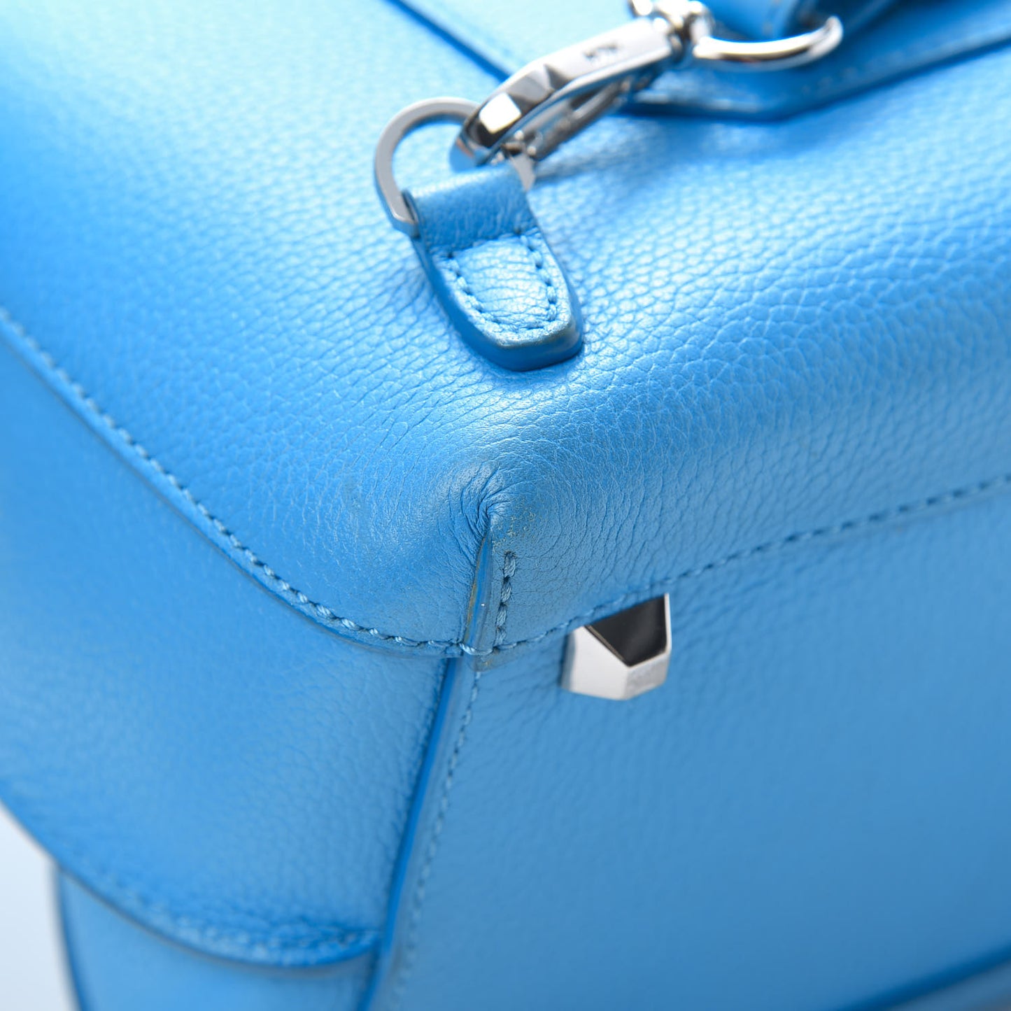 Grained Calfskin Large Milla Convertible Backpack Tile Blue