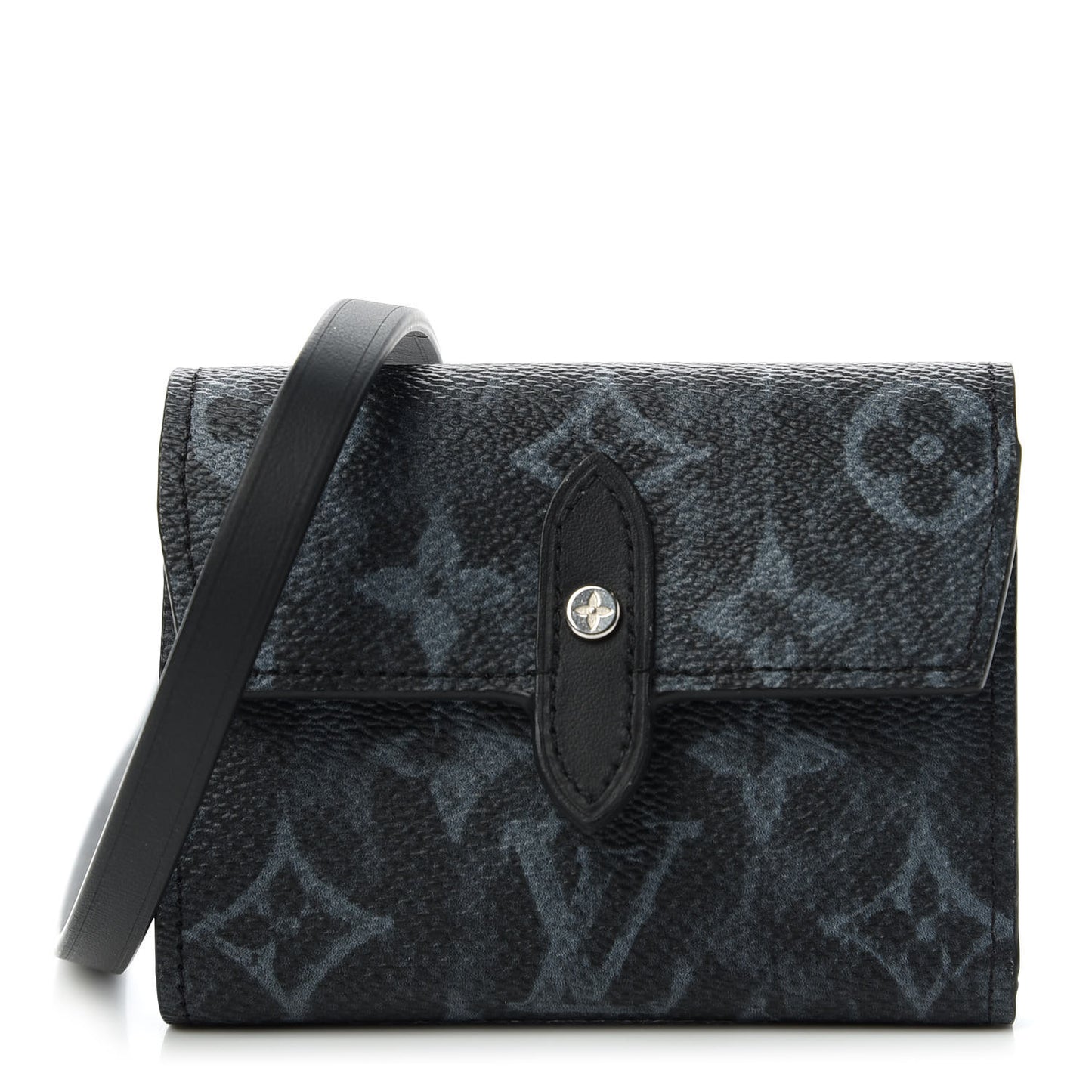 Monogram Pastel Cross Card Holder Black