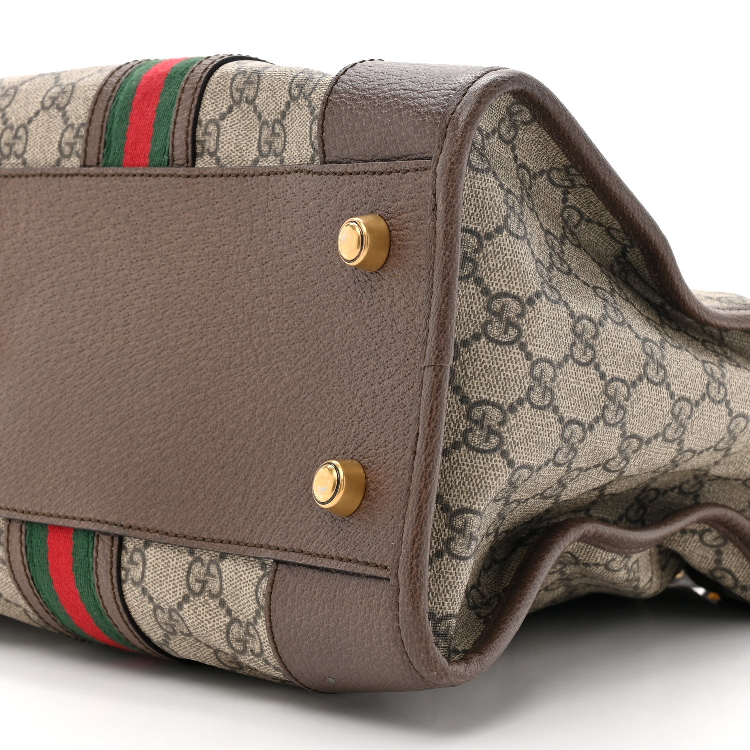 Gucci Soft GG Supreme Monogram Web Medium Duffle Bag Beige New Acero Crop 9 of 11