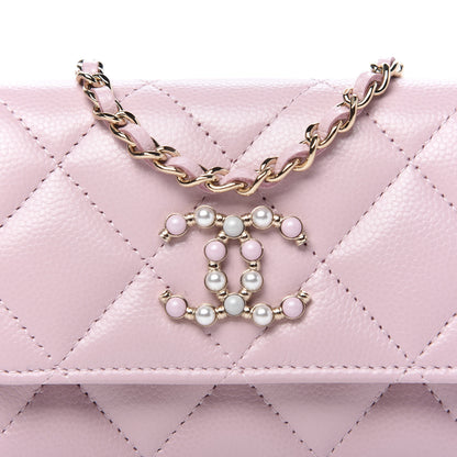 Chanel Caviar Quilted Coco Candy Card Holder On Chain Light Pink 9 of 9