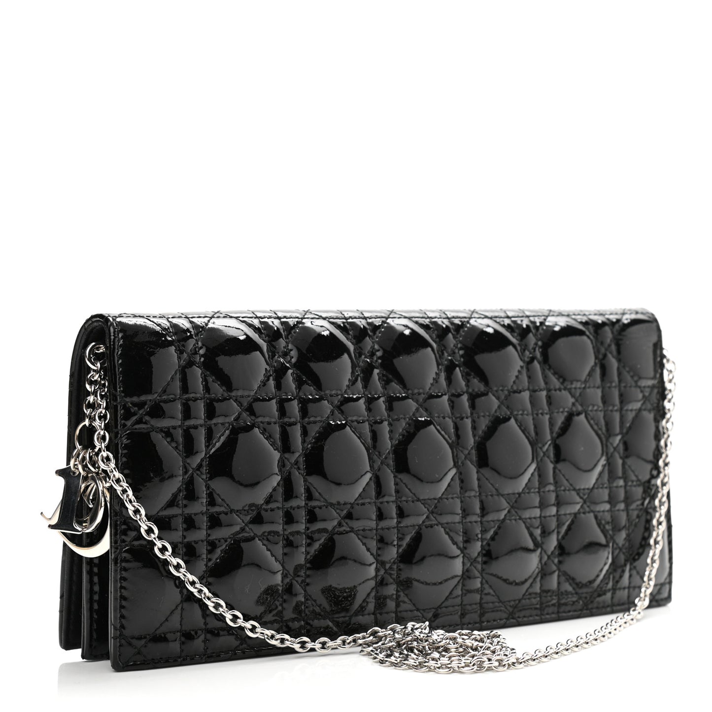 Patent Cannage Lady Dior Convertible Clutch Black