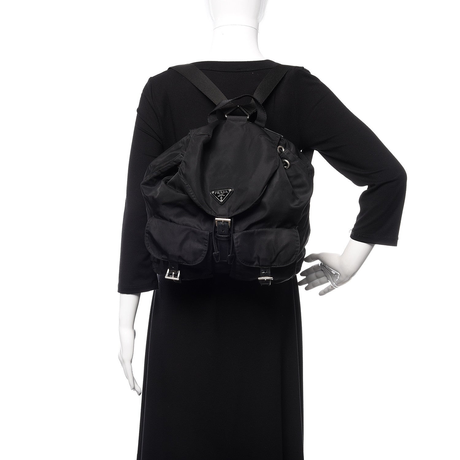 Prada Nylon Vela Medium Backpack Black 2 of 12