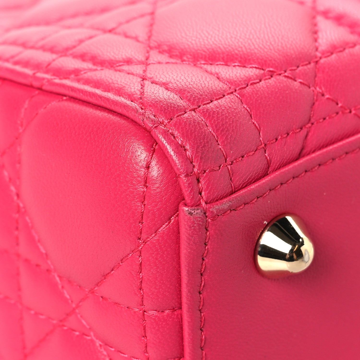 Christian Dior Lambskin Cannage Large Lady Dior Pink 9 of 15