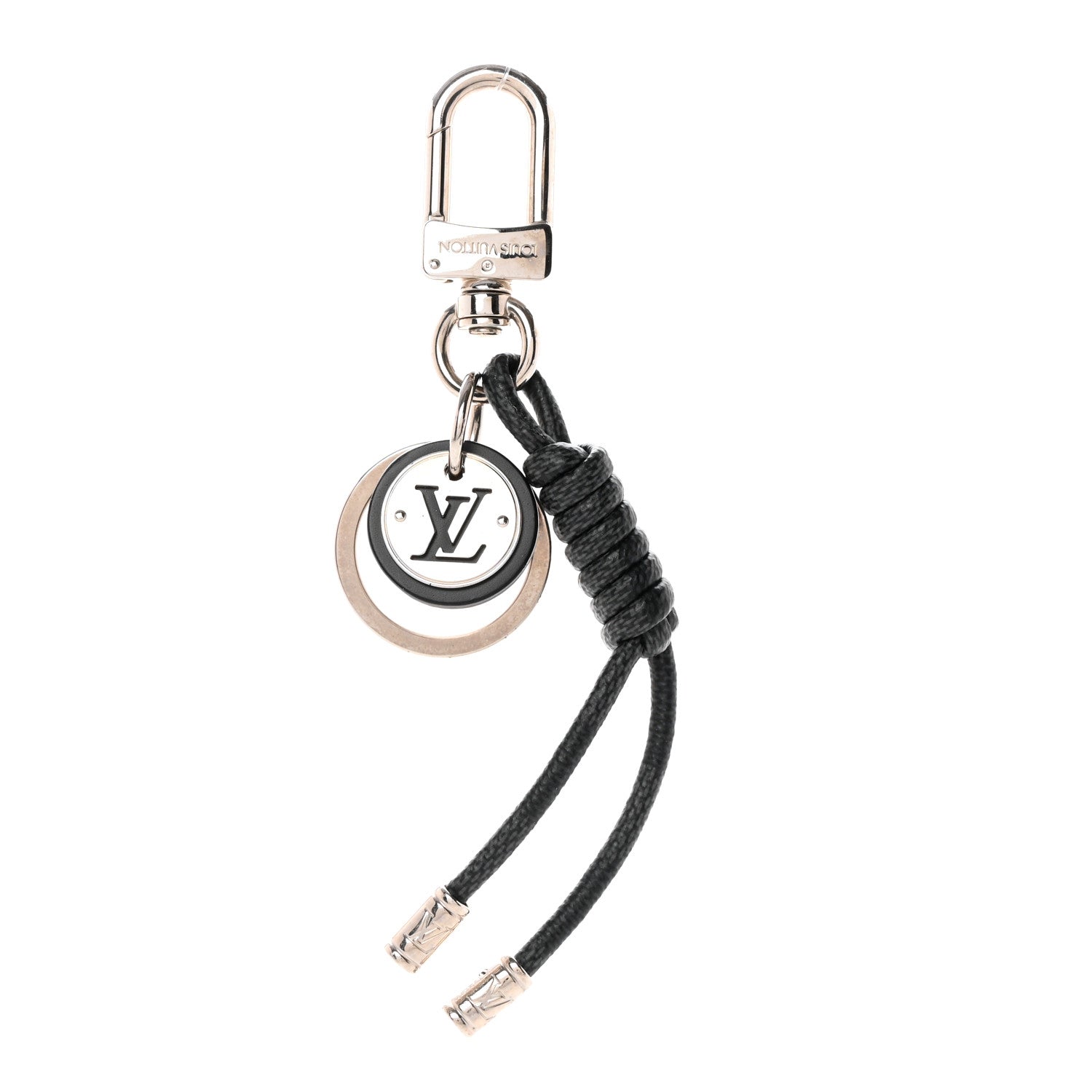 Louis Vuitton Palladium Damier Graphite Rope Bag Charm Key Holder 1 of 3