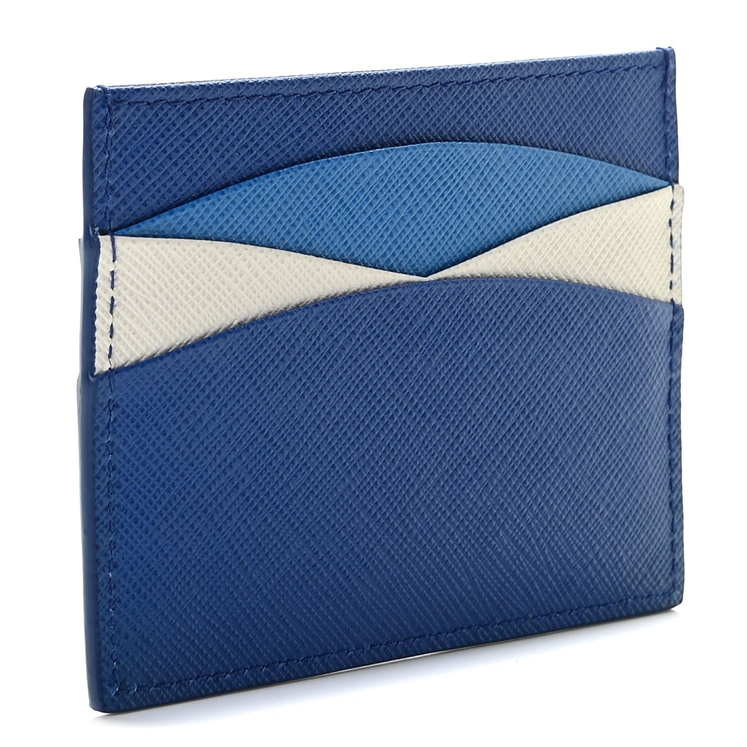 Prada Saffiano Multi Card Holder Royal Marea 3 of 8