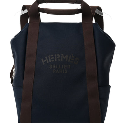 Hermes Toile Groom School Backpack Bleu Navy Feu 7 of 9
