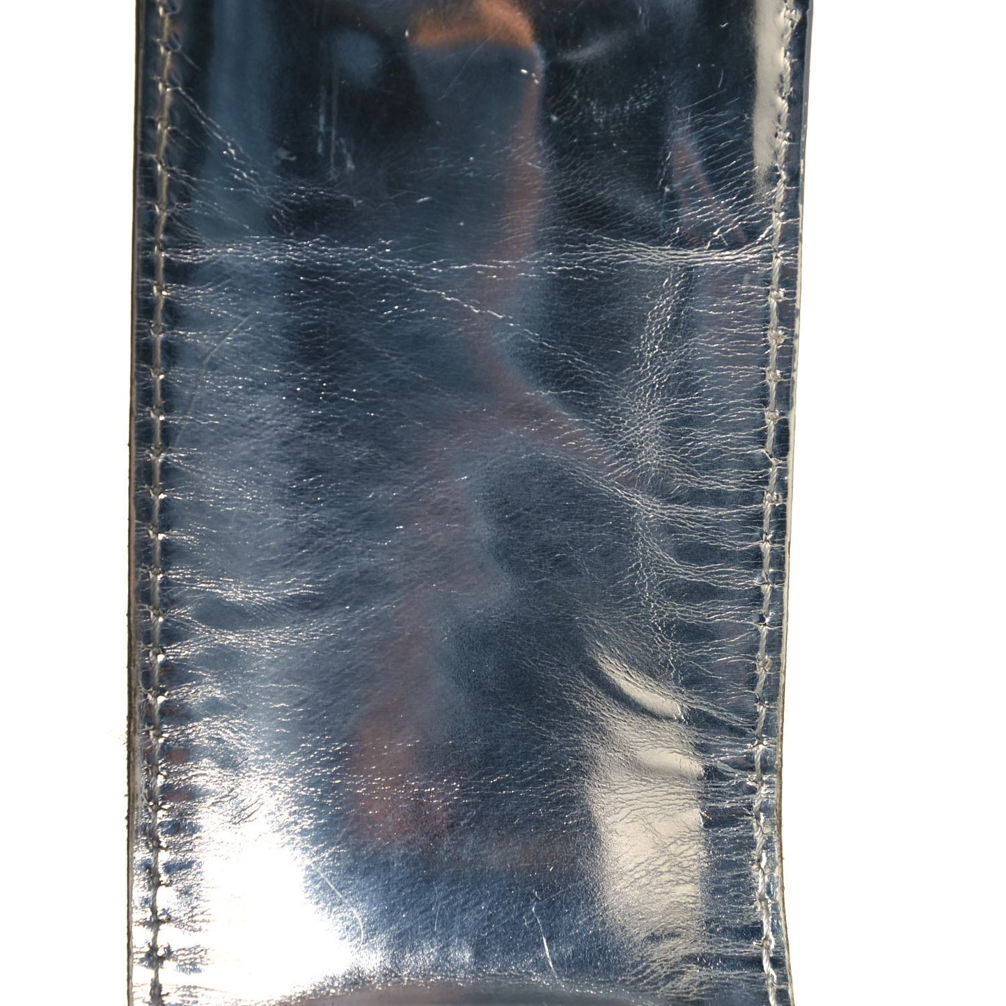 Metallic Patent House Check Sliced Beaton Silver