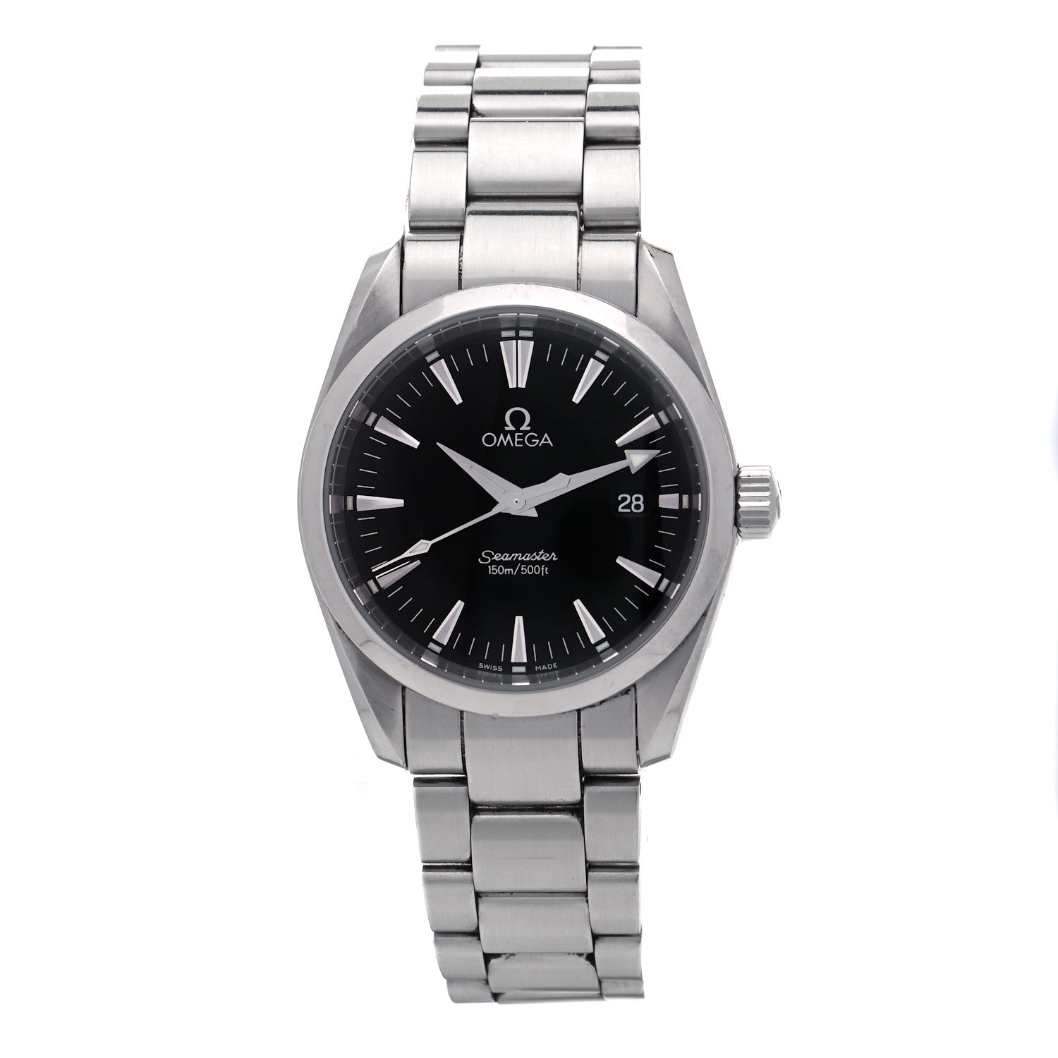 Omega Stainless Steel 36mm Seamaster Aqua Terra Quartz Watch Black 2518.50 1 of 6
